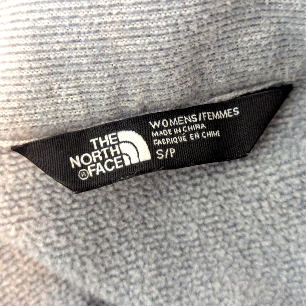 The North Face Gray Striped Zipper Fleece Jacket, Sz Small - Picture 5 of 5